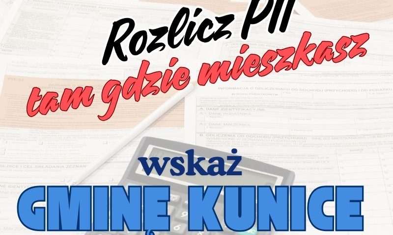 wskaż Gminę Kunice - napis